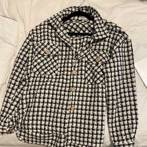 Tweed shirt jacket